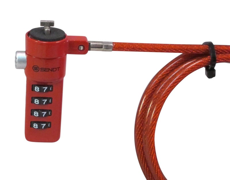 Sendt Red Notebook/Laptop Combination Lock Security Cable - Image 4